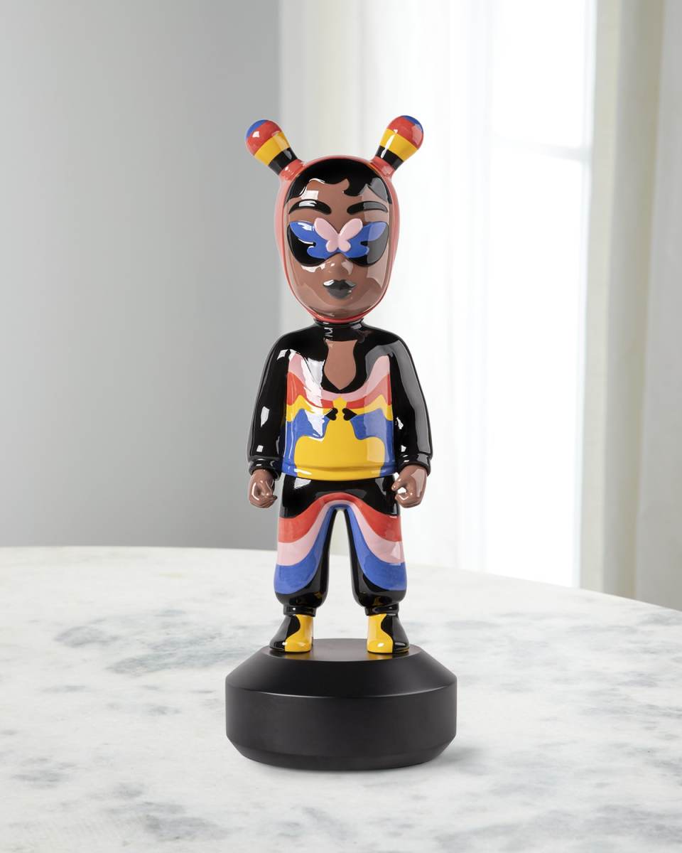 The Guest by Jade Purple Brown Big Sculpture - Limited Edition